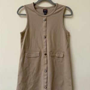 French Toast Beige Heart Button-Down Dress